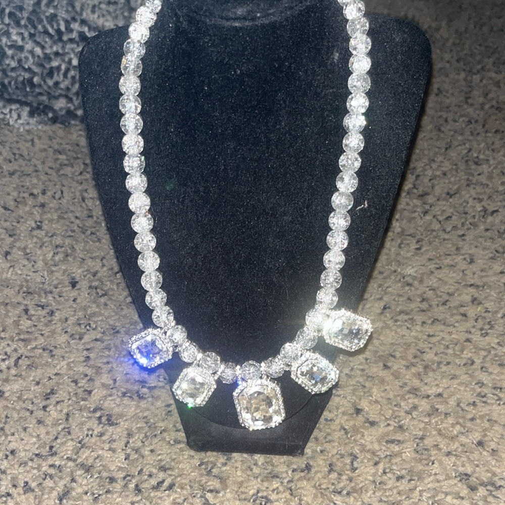 New in box white glass,white crystal n white crackled glass